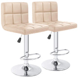 Homall Set of 2 Adjustable Swivel Armless Bar Stools with PU Leather