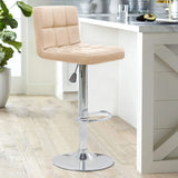 Homall Set of 2 Adjustable Swivel Armless Bar Stools with PU Leather