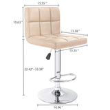 Homall Set of 2 Adjustable Swivel Armless Bar Stools with PU Leather