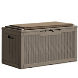 Homall 100-Gallon Outdoor Resin Deck Box for All-Weather Use Lockable Waterproof Storage Solution with Cushion Storage