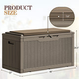 Homall 100-Gallon Outdoor Resin Deck Box for All-Weather Use Lockable Waterproof Storage Solution with Cushion Storage