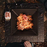 Homall 32" Patio Square Fire Pit Table for Patio Backyard BBQ, Ice Storage with Mesh Lid, Poker and Cover
