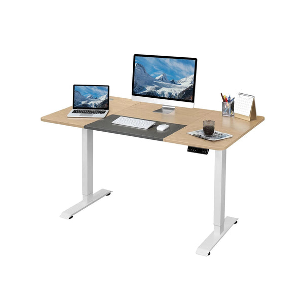 Homall Electric Height Adjustable Standing Desk with 55 inch Wooden Tabletop, Sit Stand Office Desk with Memory Preset Controller