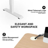 Homall Electric Height Adjustable Standing Desk with 55 inch Wooden Tabletop, Sit Stand Office Desk with Memory Preset Controller