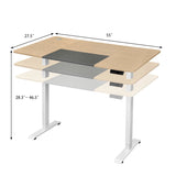 Homall Electric Height Adjustable Standing Desk with 55 inch Wooden Tabletop, Sit Stand Office Desk with Memory Preset Controller