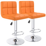 Homall Set of 2 Adjustable Swivel Armless Bar Stools with PU Leather