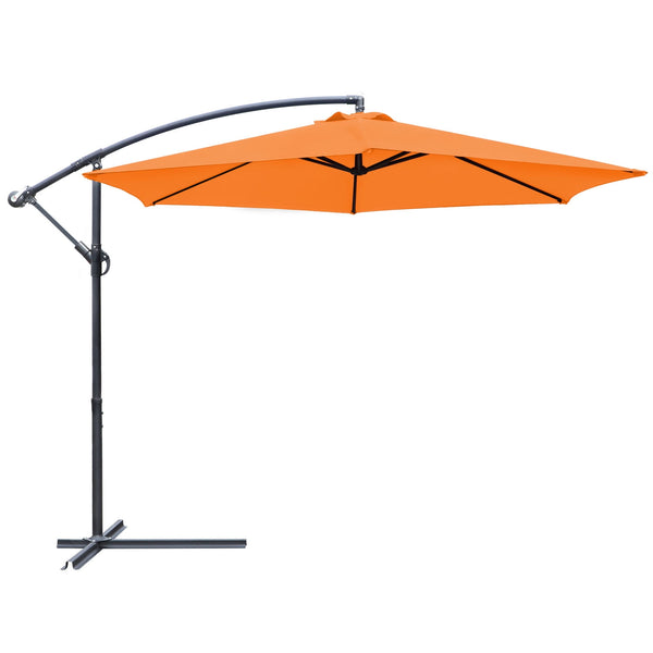 Homall 10 Ft Offset Hanging Polyester Market Outdoor Patio Umbrella with Steel Frame and Easy Tilt