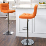 Homall Set of 2 Adjustable Swivel Armless Bar Stools with PU Leather