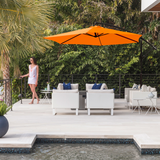 Homall 10 Ft Offset Hanging Polyester Market Outdoor Patio Umbrella with Steel Frame and Easy Tilt
