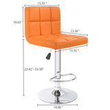 Homall Set of 2 Adjustable Swivel Armless Bar Stools with PU Leather