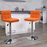 Homall Set of 2 Adjustable Swivel Armless Bar Stools with PU Leather
