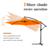 Homall 10 Ft Offset Hanging Polyester Market Outdoor Patio Umbrella with Steel Frame and Easy Tilt