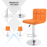 Homall Set of 2 Adjustable Swivel Armless Bar Stools with PU Leather