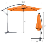 Homall 10 Ft Offset Hanging Polyester Market Outdoor Patio Umbrella with Steel Frame and Easy Tilt