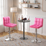 Homall Bar Stools Set of 2 Velvet Kitchen Counter Square Island Height Adjustable Swivel Counter Stools with Back
