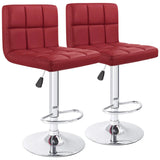 Homall Set of 2 Adjustable Swivel Armless Bar Stools with PU Leather