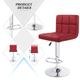 Homall Set of 2 Adjustable Swivel Armless Bar Stools with PU Leather