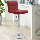Homall Set of 2 Adjustable Swivel Armless Bar Stools with PU Leather