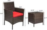 Homall Three Pieces Outdoor Conversation Set Patio Set with Table