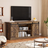 Homall 58'' TV Stand for TVs up to 65'', Storage Cabinet with Sliding Barn Door, Entertainment Center