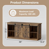 Homall 58'' TV Stand for TVs up to 65'', Storage Cabinet with Sliding Barn Door, Entertainment Center