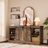 Homall 58'' TV Stand for TVs up to 65'', Storage Cabinet with Sliding Barn Door, Entertainment Center