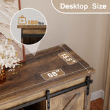 Homall 58'' TV Stand for TVs up to 65'', Storage Cabinet with Sliding Barn Door, Entertainment Center
