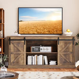 Homall 58'' TV Stand for TVs up to 65'', Storage Cabinet with Sliding Barn Door, Entertainment Center
