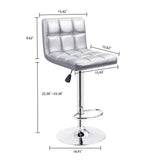 Homall Set of 2 Adjustable Swivel Armless Bar Stools with PU Leather