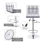 Homall Set of 2 Adjustable Swivel Armless Bar Stools with PU Leather