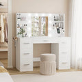 Homall Vanity Desk with Mirror, 3 Modes LED Lights and USB Power Outlet, Makeup Vanity Table with 6 Storage Shelves and 7 Drawers for Dressing Room Bedroom