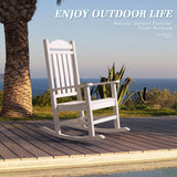 Lacoo Adirondack Rocking Chair All Weather Resistant Resin Outdoor Patio Rocking Chair