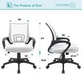 Homall Adjustable Mid Back Office Chair Mesh Swivel Desk Chair with Armrests