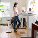 Homall Electric Height Adjustable Standing Desk with 55 inch Wooden Tabletop, Sit Stand Office Desk with Memory Preset Controller