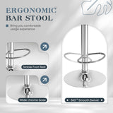 Homall White Adjustable Armless Swivel Bar Stools with PU Leather, Set of