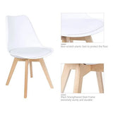 Homall Dining Chair Modern Style DSW Upholstered Dining Chair Indoor Kitchen Dining Living Room Side Chairs with Classic Shell and Beech Wood Legs Set of 4