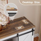 Homall 58'' TV Stand for TVs up to 65'', Storage Cabinet with Sliding Barn Door, Entertainment Center