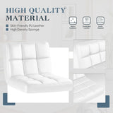 Homall White Adjustable Armless Swivel Bar Stools with PU Leather, Set of