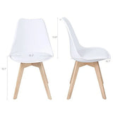 Homall Dining Chair Modern Style DSW Upholstered Dining Chair Indoor Kitchen Dining Living Room Side Chairs with Classic Shell and Beech Wood Legs Set of 4