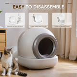 Homall Automatic Self-Cleaning Cat Litter Box with Plastic Pad, Smart Cat Litter Box with APP Control, White