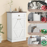 Homall Tilt Out Trash Cabinet 10 Gallon Wooden Free Standing Trash Can Recycling Cabinet with Hideaway Drawer for Kitchen