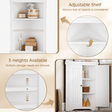 Homall Corner Cabinet Freestanding Corner Shelf with 2 Doors and 3 Shelves, Tall Corner Storage Cabinet for Bathroom, Living Room, Kitchen, Living Room, White