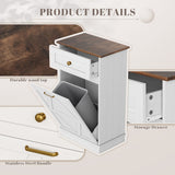 Homall Tilt Out Trash Cabinet 10 Gallon Wooden Free Standing Trash Can Recycling Cabinet with Hideaway Drawer for Kitchen