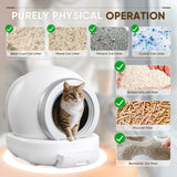 Homall Automatic Self-Cleaning Cat Litter Box with Plastic Pad, Smart Cat Litter Box with APP Control, White