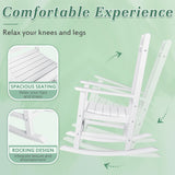 Lacoo Adirondack Rocking Chair All Weather Resistant Resin Outdoor Patio Rocking Chair