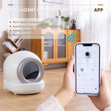 Homall Automatic Self-Cleaning Cat Litter Box with Plastic Pad, Smart Cat Litter Box with APP Control, White