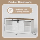 Homall 58'' TV Stand for TVs up to 65'', Storage Cabinet with Sliding Barn Door, Entertainment Center