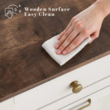 Homall Tilt Out Trash Cabinet 10 Gallon Wooden Free Standing Trash Can Recycling Cabinet with Hideaway Drawer for Kitchen