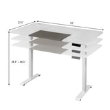 Homall Electric Height Adjustable Standing Desk with 55 inch Wooden Tabletop, Sit Stand Office Desk with Memory Preset Controller