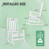 Lacoo Adirondack Rocking Chair All Weather Resistant Resin Outdoor Patio Rocking Chair